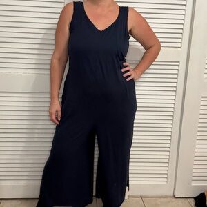 Cuddl Duds Sleeveless Dark Blue Jumpsuit